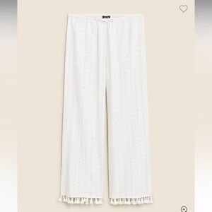 Eyelet beach pant with tassels